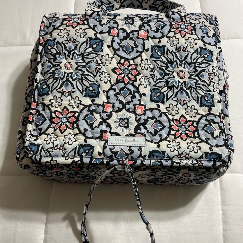 Vera Bradley Blue and Pink Floral Cosmetic Bag